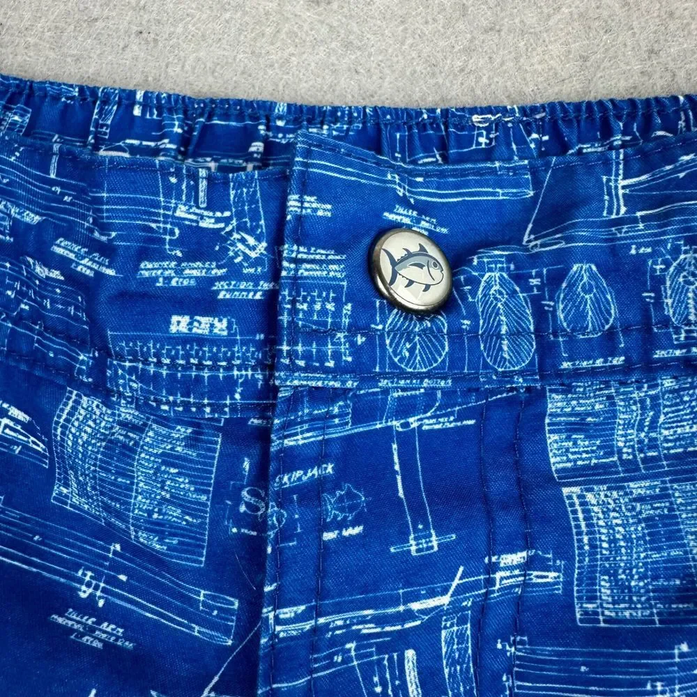 Southern Tide Men's Medium Swim Trunks SkipJack‎ Board Shorts Boat Blue Lined